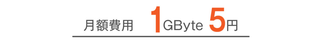 月額費用　1Gbyte 5円