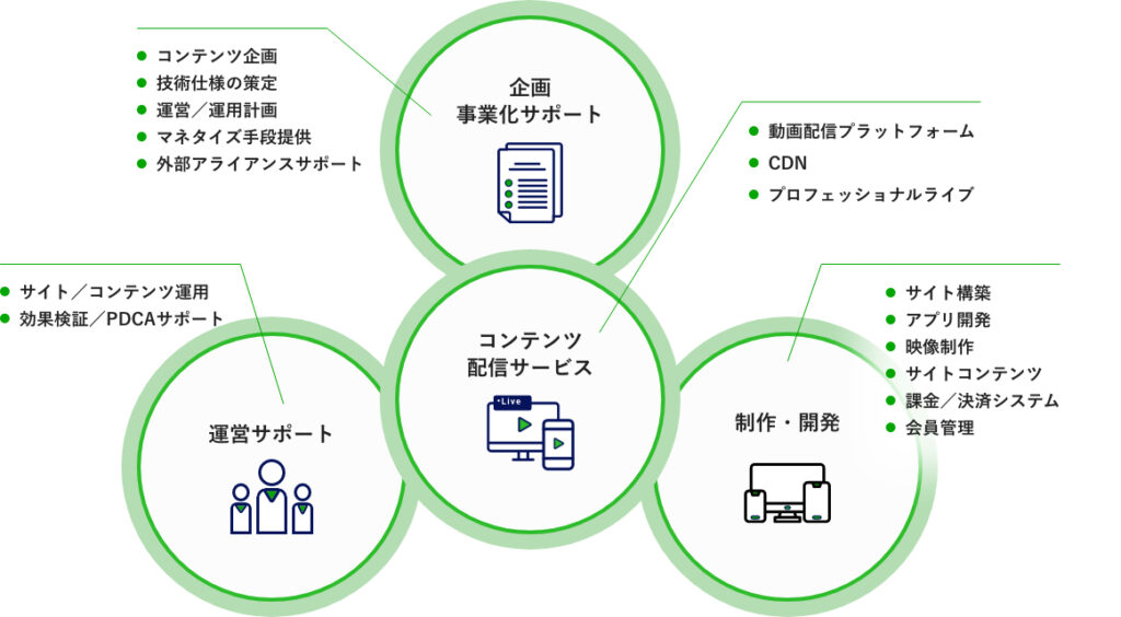 動画の全てに応える一貫体制のイメージ