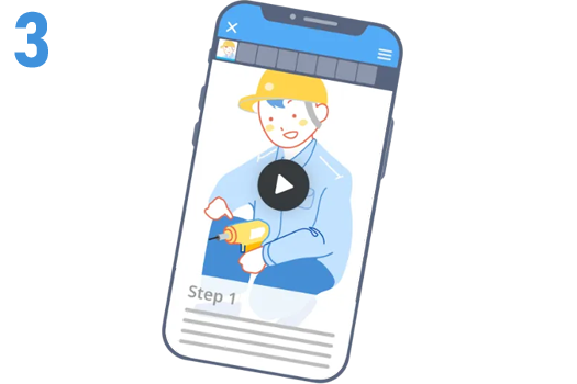 VideoStepの特長3：マニュアルのデジタル化イメージイラスト