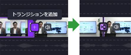 「Clipchamp」トランジションを追加する