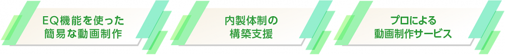 【EQ機能を使った簡易な動画制作】【内製体制の構築支援】【プロによる動画制作サービス】