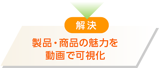 解決：製品・商品の魅力を動画で可視化